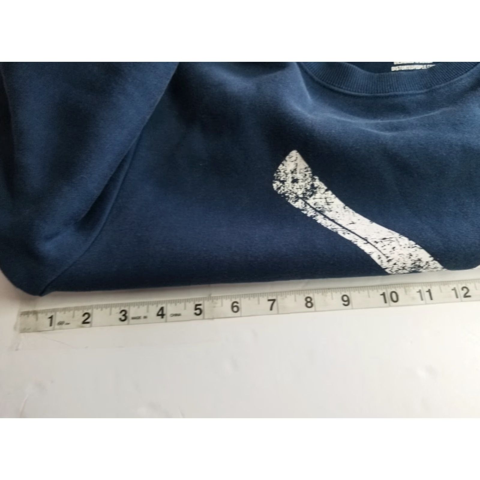 Vintage Distorted People Sweatshirt Navy Long Sleeve Crew Neck L Men's Navy Blue Pullover Fleece Solid Size L Size US L / EU 52-54 / 3 - 3 Thumbnail