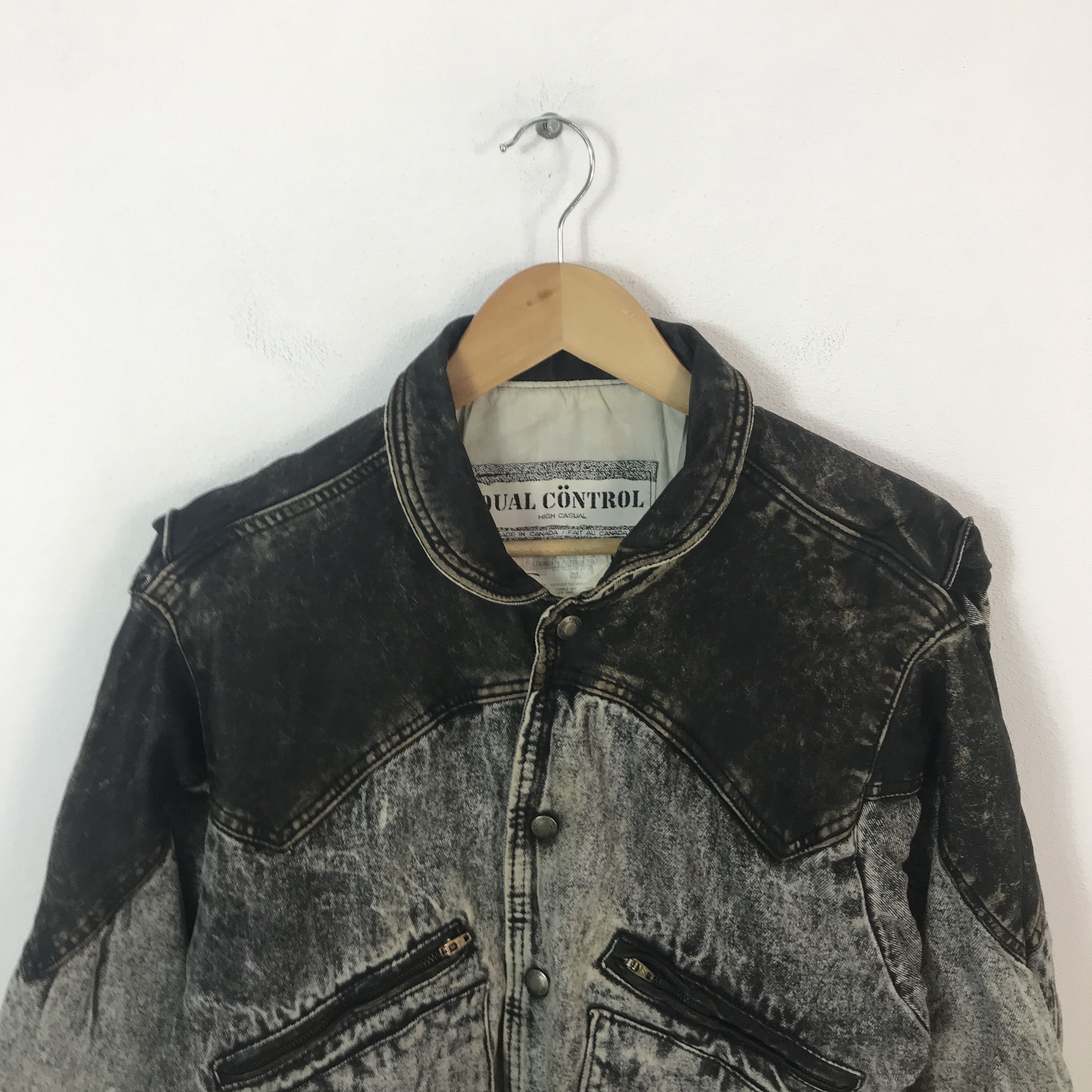 Vintage Dual Control Denim Leather Design jacket Size US M / EU 48-50 / 2 - 2 Thumbnail