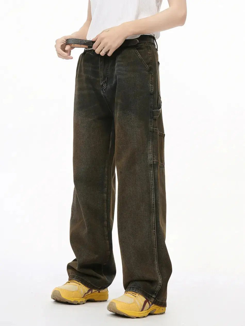 Japanese Brand Retro loose straight leg casual jeans Size US 32 / EU 48 - 4 Thumbnail