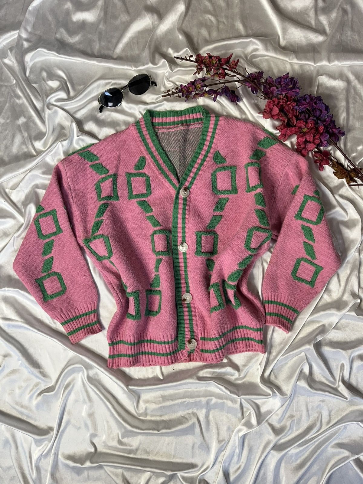Other Pink patterned cardigan Size L / US 10 / IT 46 - 1 Thumbnail