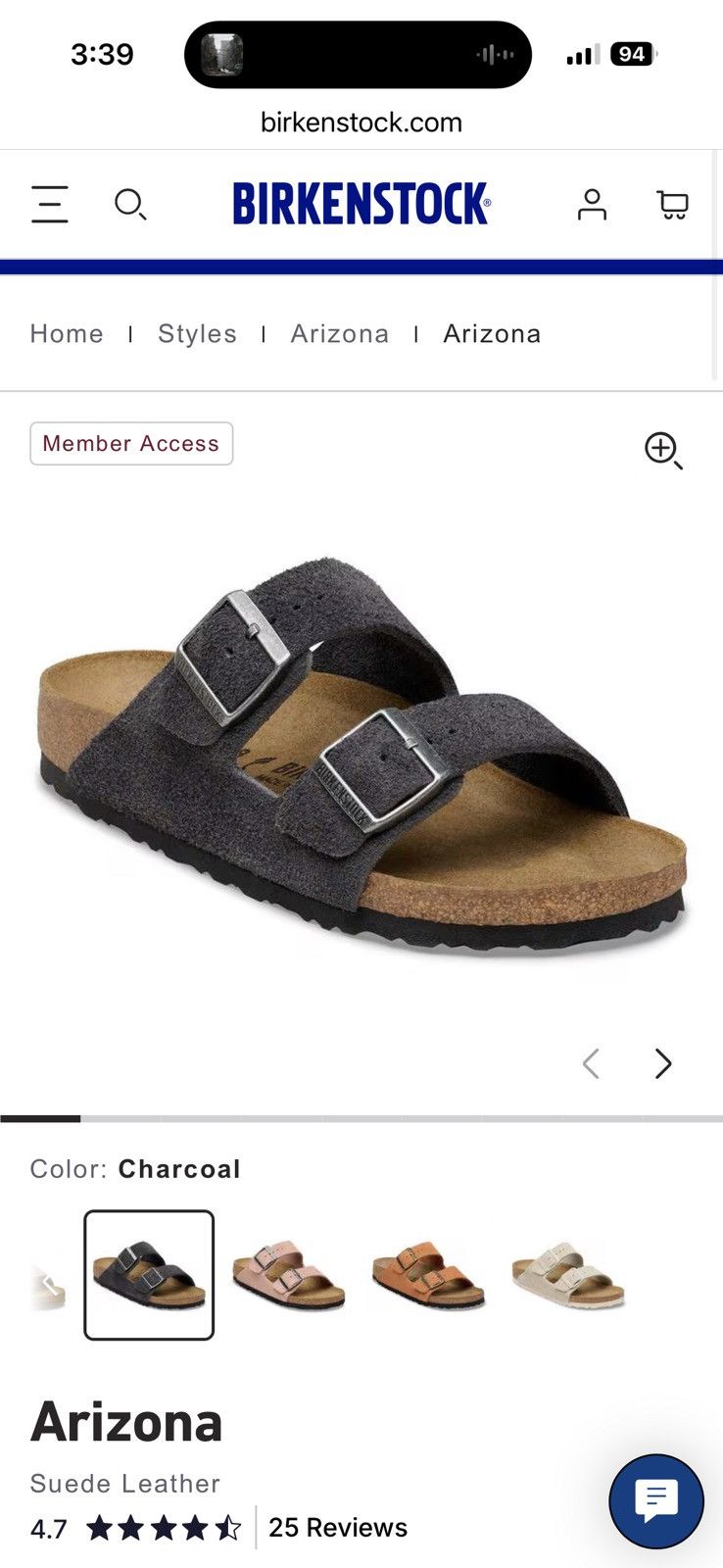 Birkenstock Birkenstock Arizona Charcoal Grey Suede Sandals Size US 9.5 / EU 42-43 - 1 Thumbnail