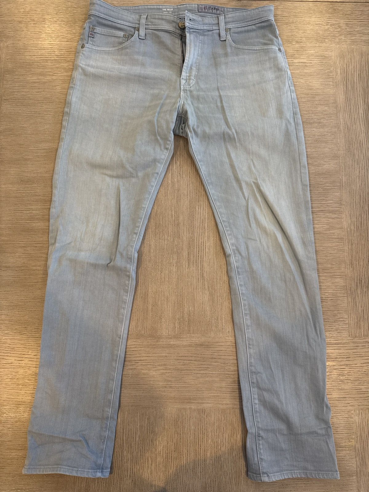 AG Adriano Goldschmied Light Blue Tellis Jean Size US 34 / EU 50 - 6 Thumbnail