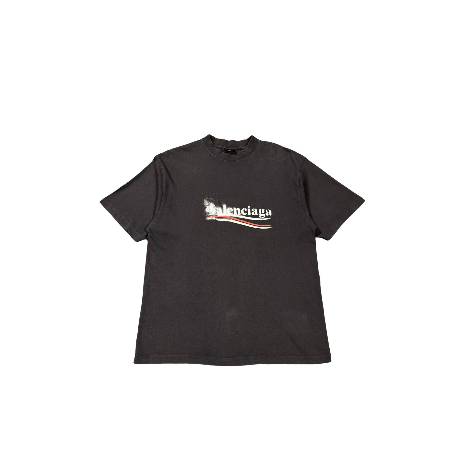 Balenciaga Balenciaga Blurred Wavy Logo T-Shirt S Size US S / EU 44-46 / 1 - 1 Thumbnail