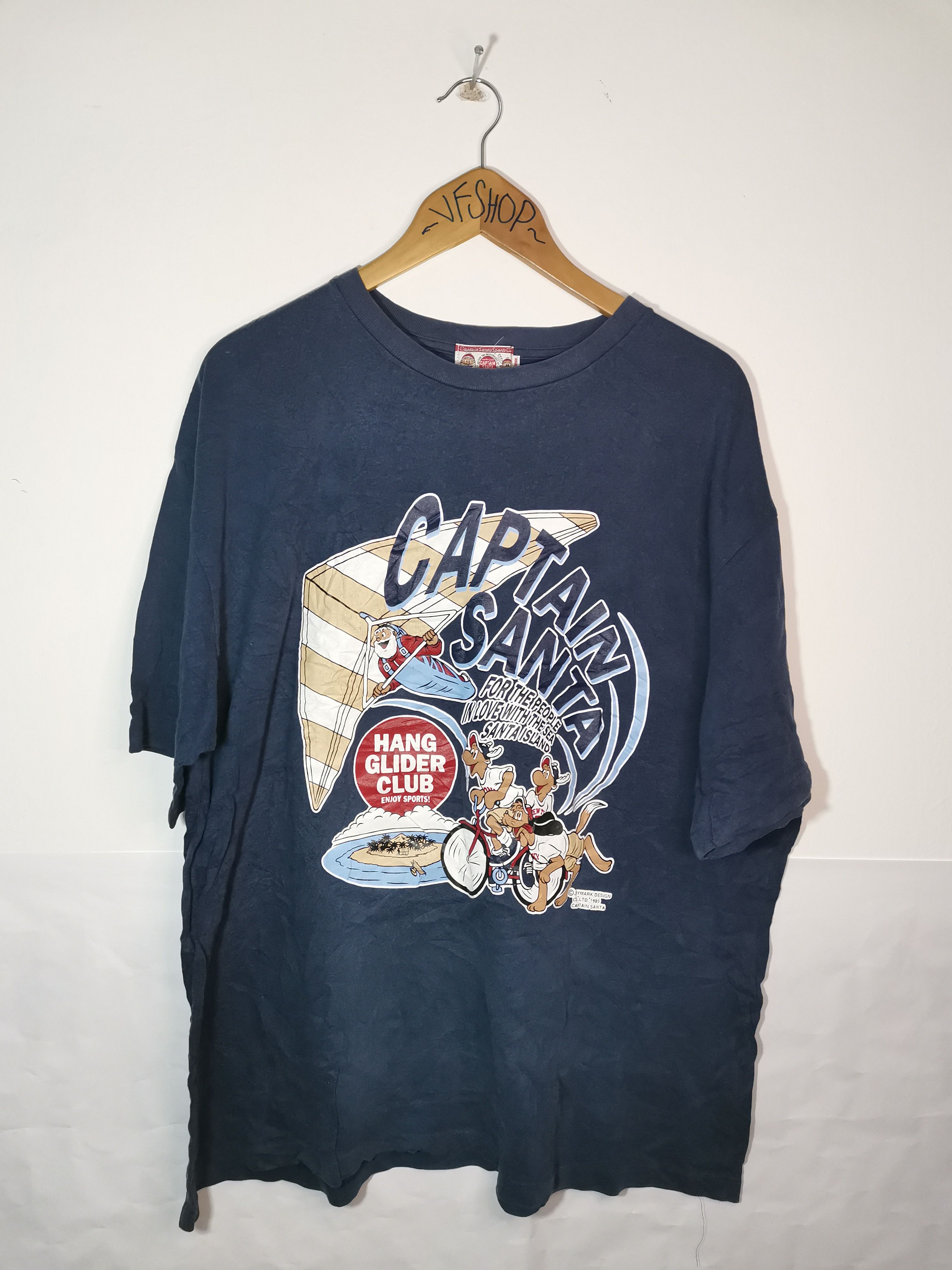 Vintage Vintage Captain Santa Blue Tshirt Size US XL / EU 56 / 4 - 1 Thumbnail