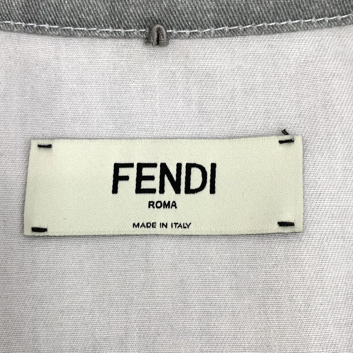 Fendi Fendi Gray-Green Logo Embossed Long Sleeve Denim Shirt K26WX Size US L / EU 52-54 / 3 - 6 Thumbnail