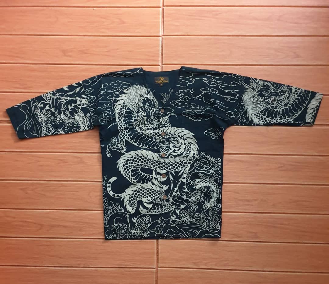 Japanese Brand 💥Cropped head monogram dragon yakuza longsleeve shirt Size US M / EU 48-50 / 2 - 12 Thumbnail