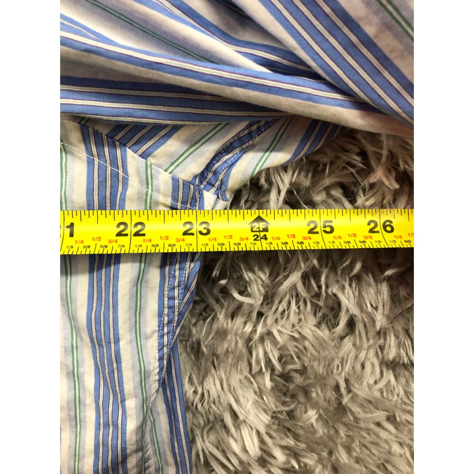Tailorbyrd TAILORBYRD Shirt XL Mens Blue Striped Button-Down Long Sleeve Collar Button Up Holiday? Size US XL / EU 56 / 4 - 4 Thumbnail