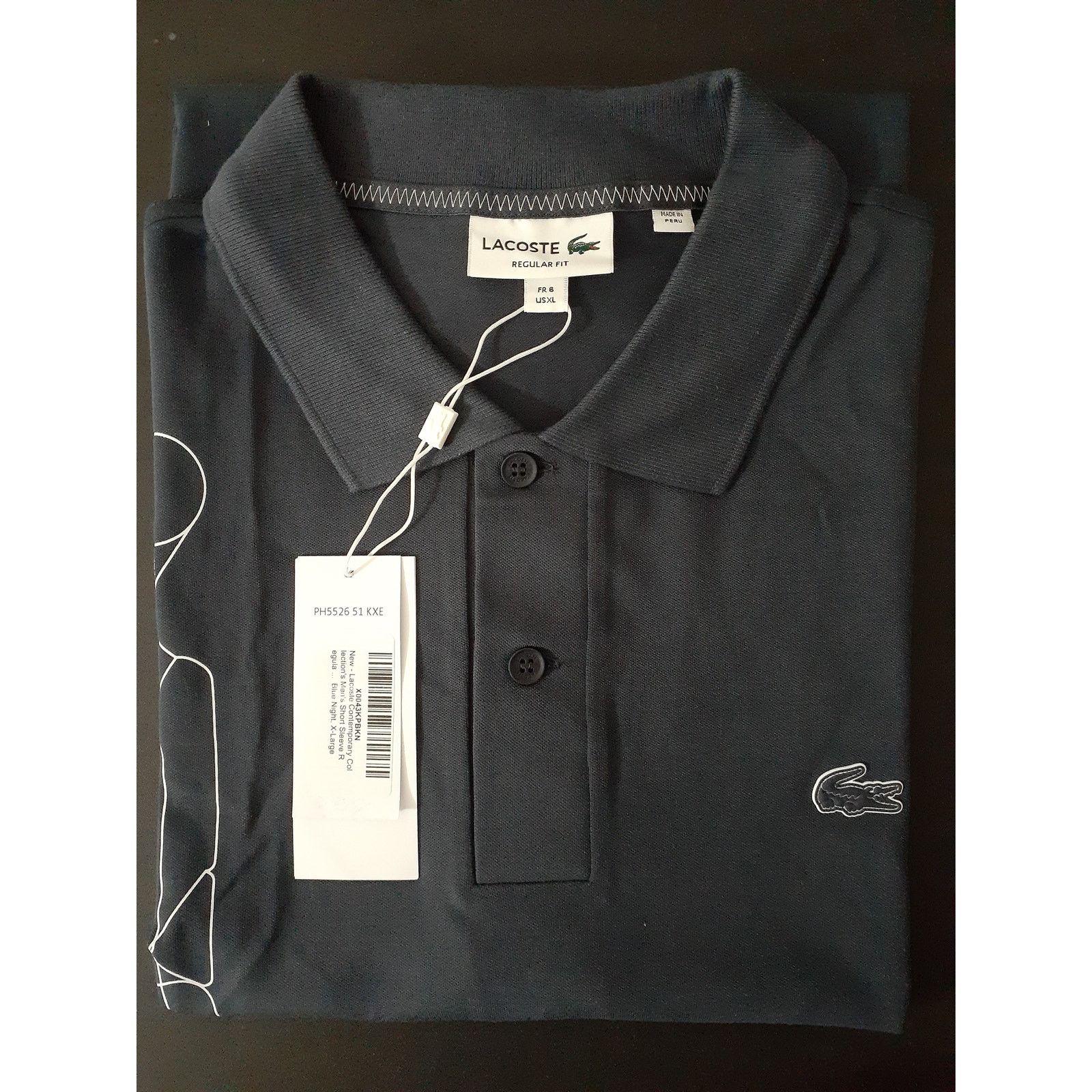 Lacoste Lacoste Men's Short Sleeve Regular Fit Pique Graphic Polo XL Size US XL / EU 56 / 4 - 2 Thumbnail
