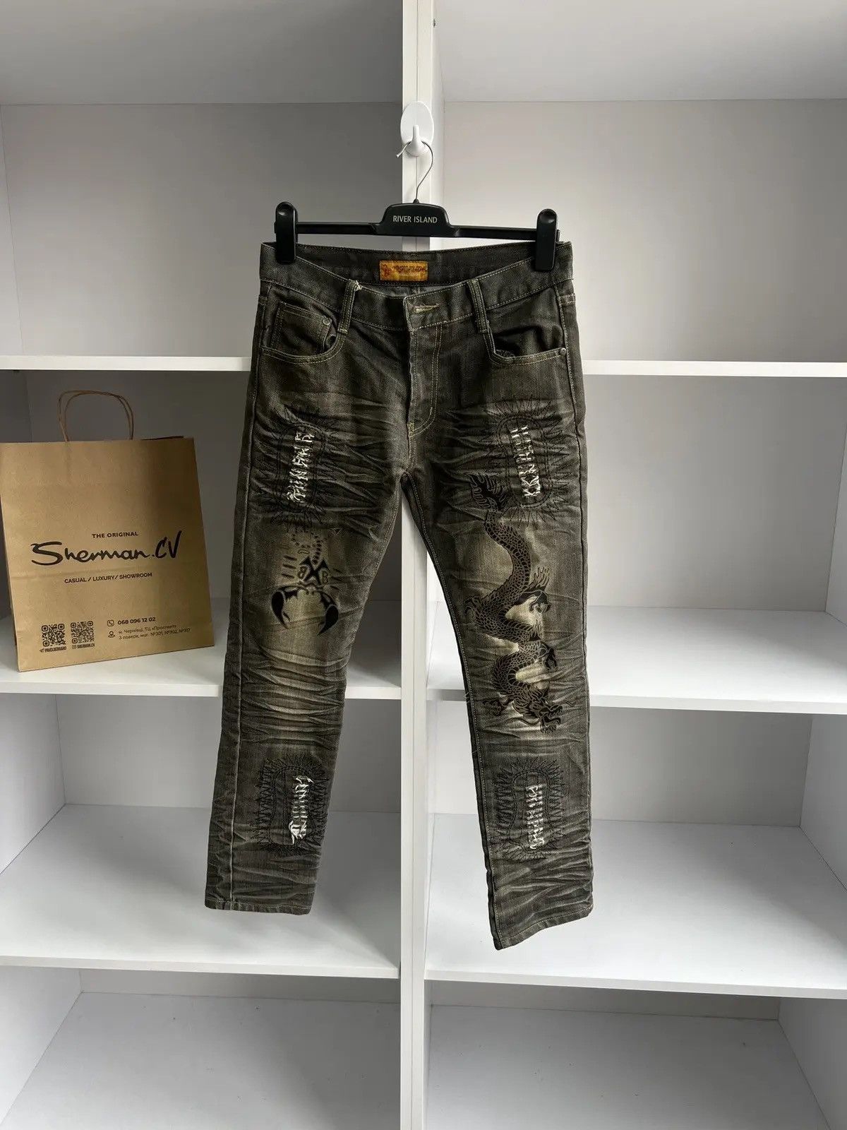Japanese Brand × Vintage Vintage Japanese Style Archival Embroidered Pants Size US 32 / EU 48 - 1 Thumbnail