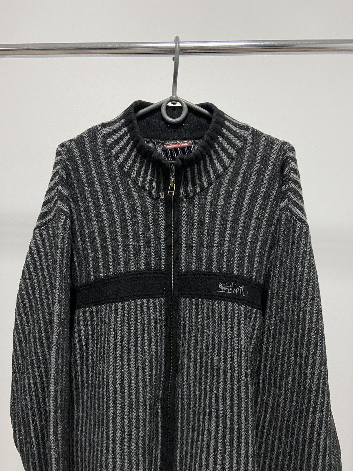 Quiksilver × Vintage Quiksilver Vintage small Logo Sweater Zip Knitted Y2K Size US L / EU 52-54 / 3 - 2 Thumbnail
