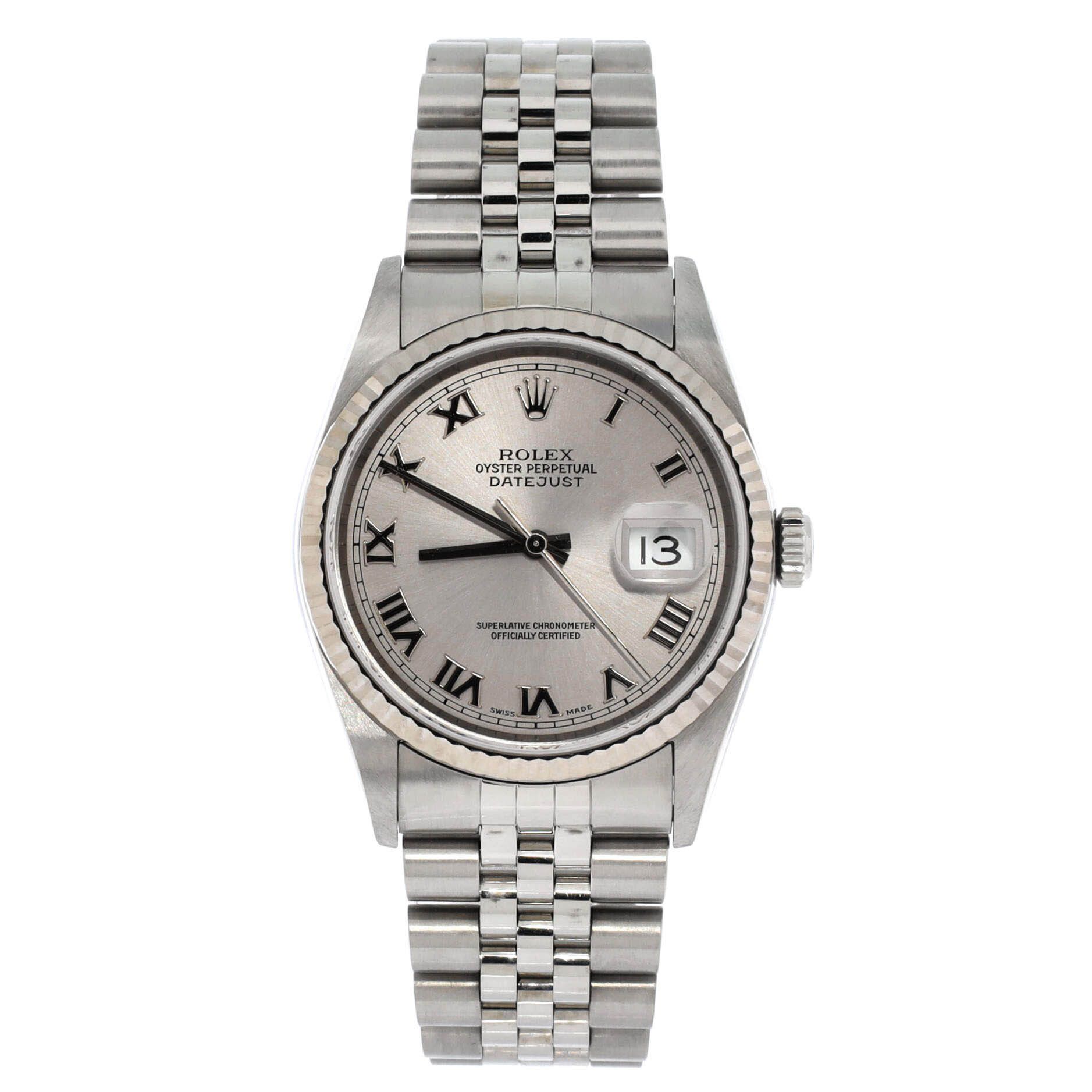 Rolex Oyster perpetual datejust automatic watch stainless steel and white gold 36 Size ONE SIZE - 1 Thumbnail