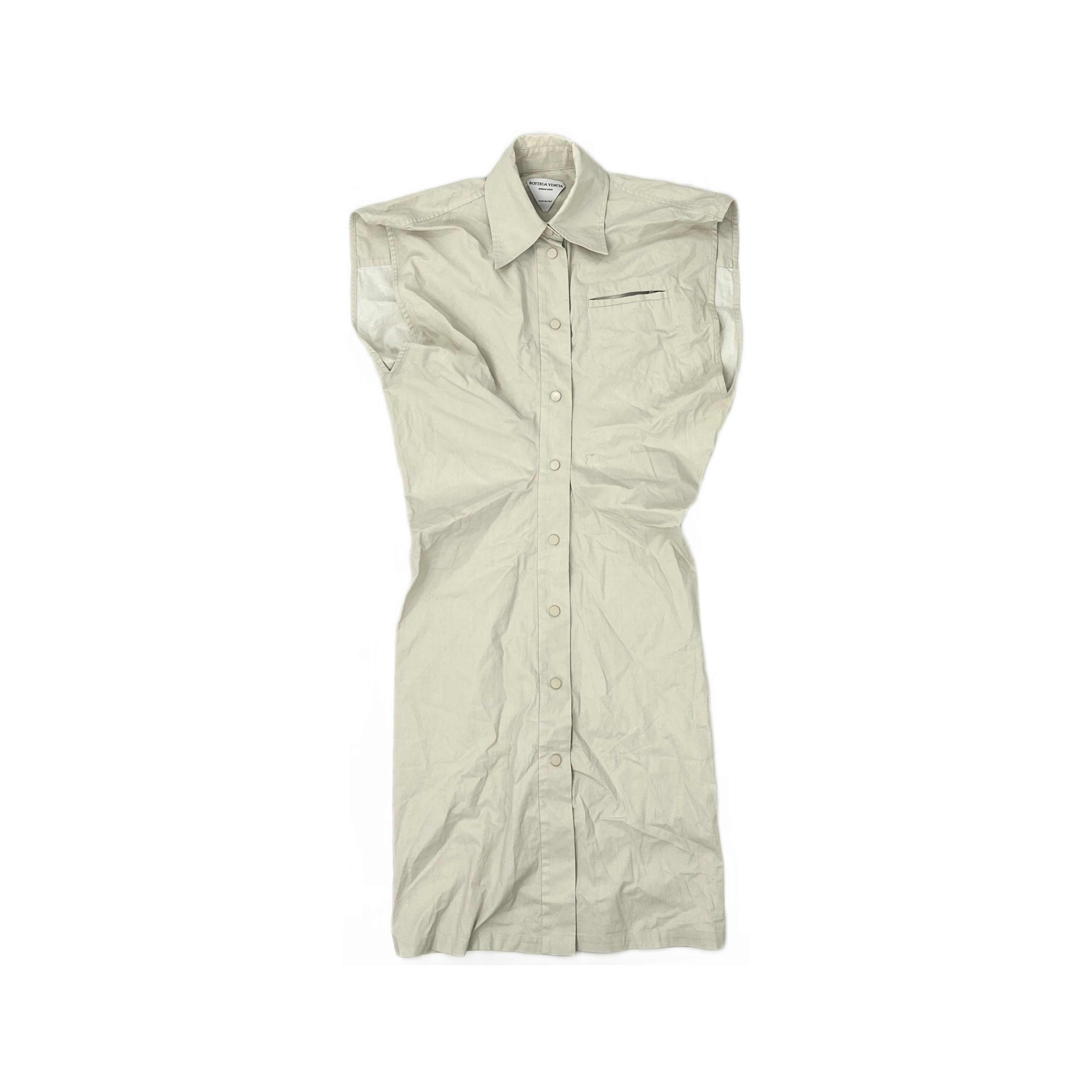 Bottega Veneta Bottega Veneta Sleeveless Shirt Dress Beige Size 38 Size XS / US 0-2 / IT 36-38 - 1 Thumbnail