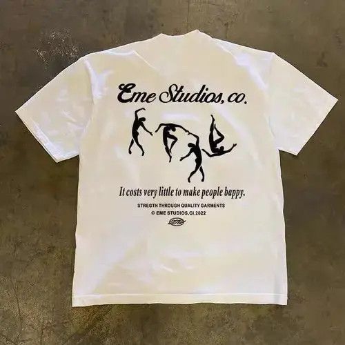 VIBE Creative Dance Print Loose Short Sleeve T-Shirt White Size US L / EU 52-54 / 3 - 7 Thumbnail