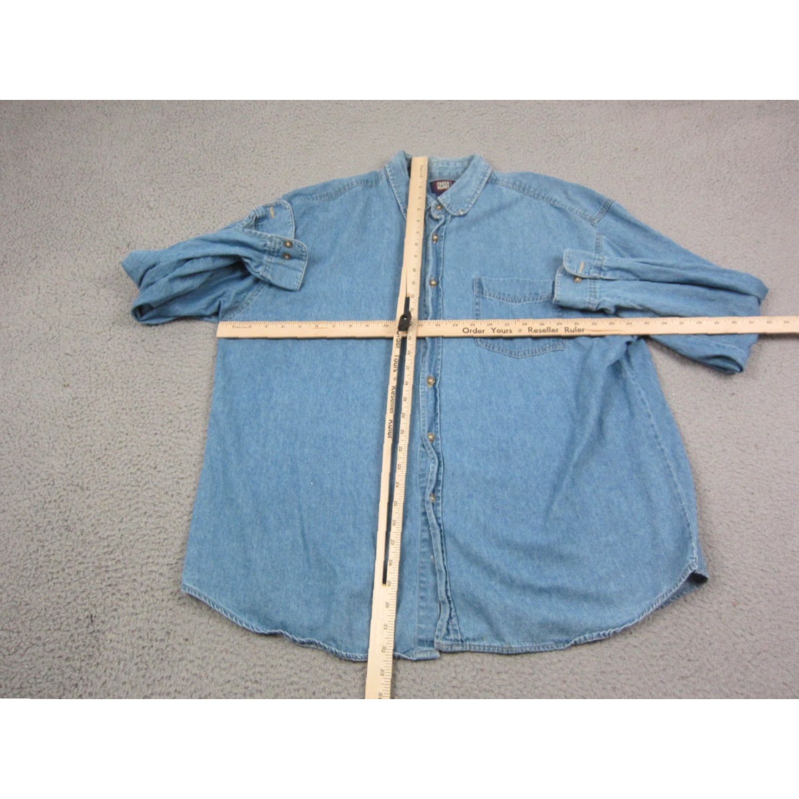 Faded Glory Faded Glory Shirt Mens XL Denim Button-Down Workwear Blue Cotton Long Sleeve Button-Up Vintage 90s Western Size US XL / EU 56 / 4 - 4 Thumbnail
