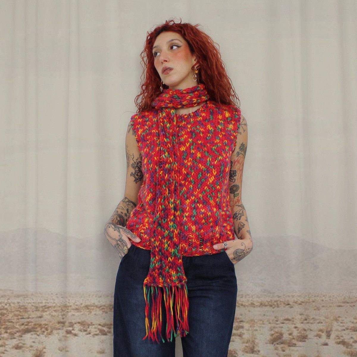 Other 🍭KNITTED VEST SCARF🍭 Size M / US 6-8 / IT 42-44 - 1 Thumbnail