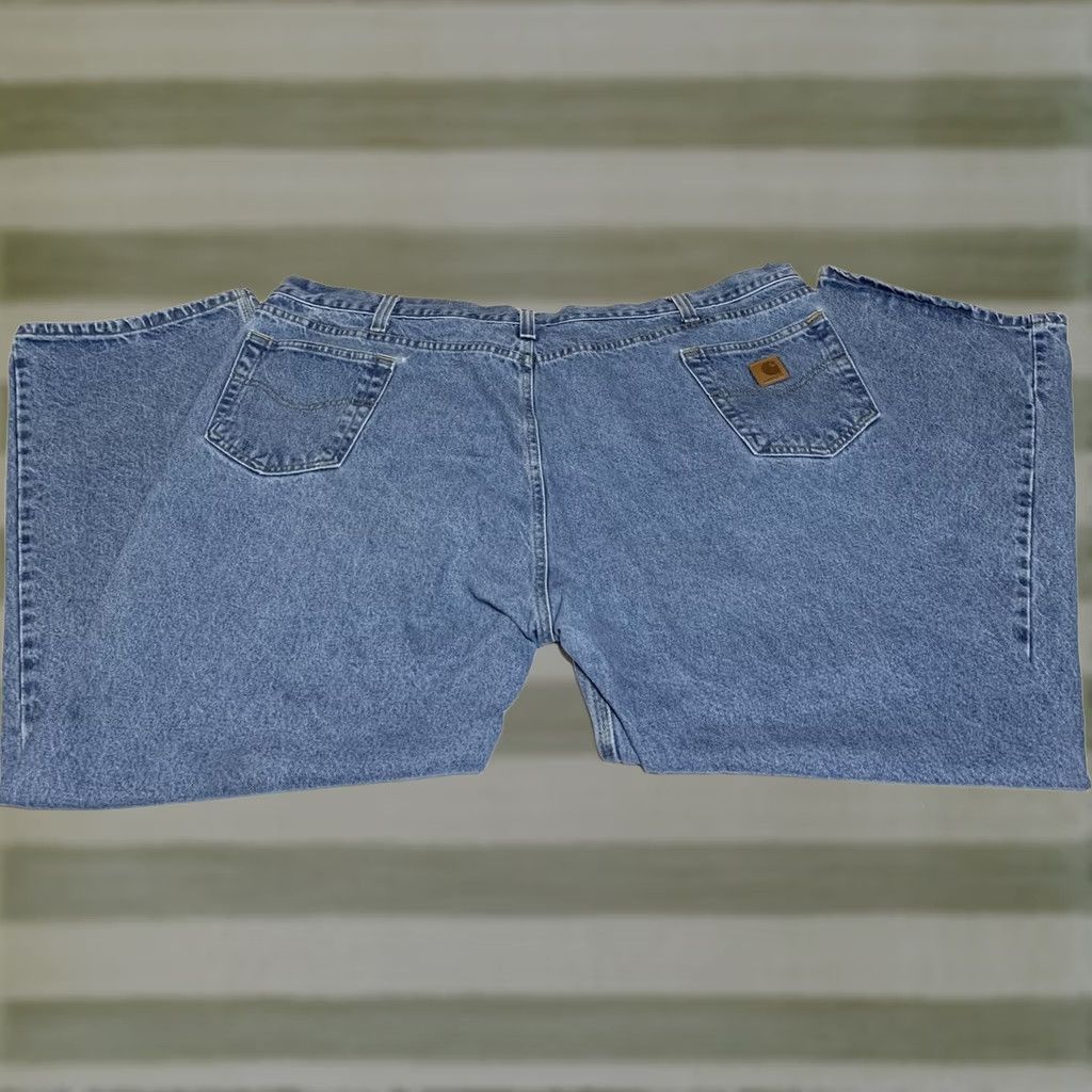 Carhartt VINTAGE Carhartt Mens Jeans 48x31 Relaxed Fit Work Blue 5-Pocket Denim Blue Carhartt Denim Mens Jeans Straight 48 in Waist 31 in Inseam Size US 32 / EU 48 - 1 Thumbnail
