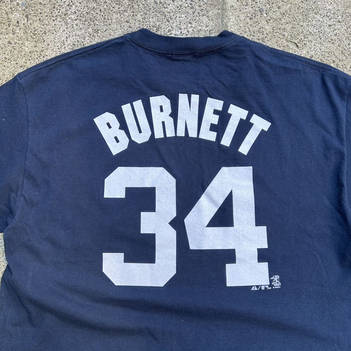New York Yankees Vintage New York Yankees NY #34 Burnett T Shirt Size US XL / EU 56 / 4 - 9 Thumbnail
