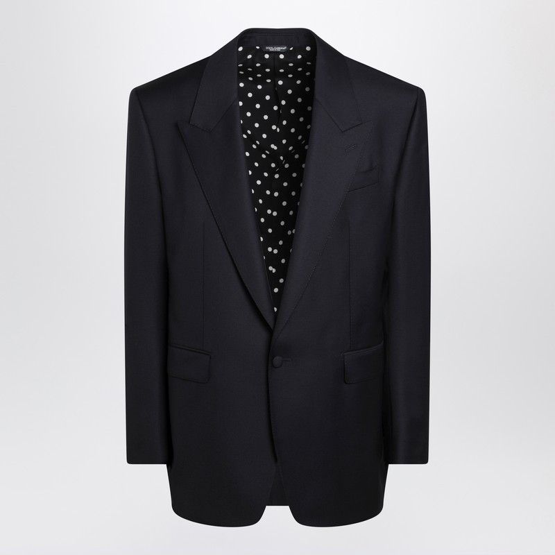 Dolce&Gabbana Dark Navy Wool Single-Breasted Jacket