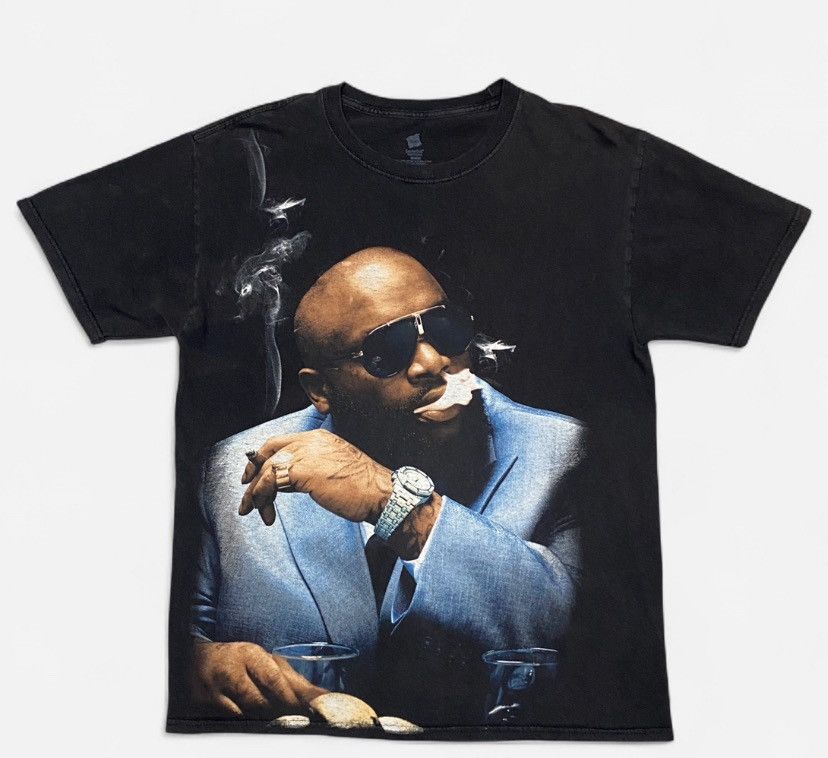 Hanes Rick Ross huge graphic faded black T-shirt Size US M / EU 48-50 / 2 - 1 Thumbnail