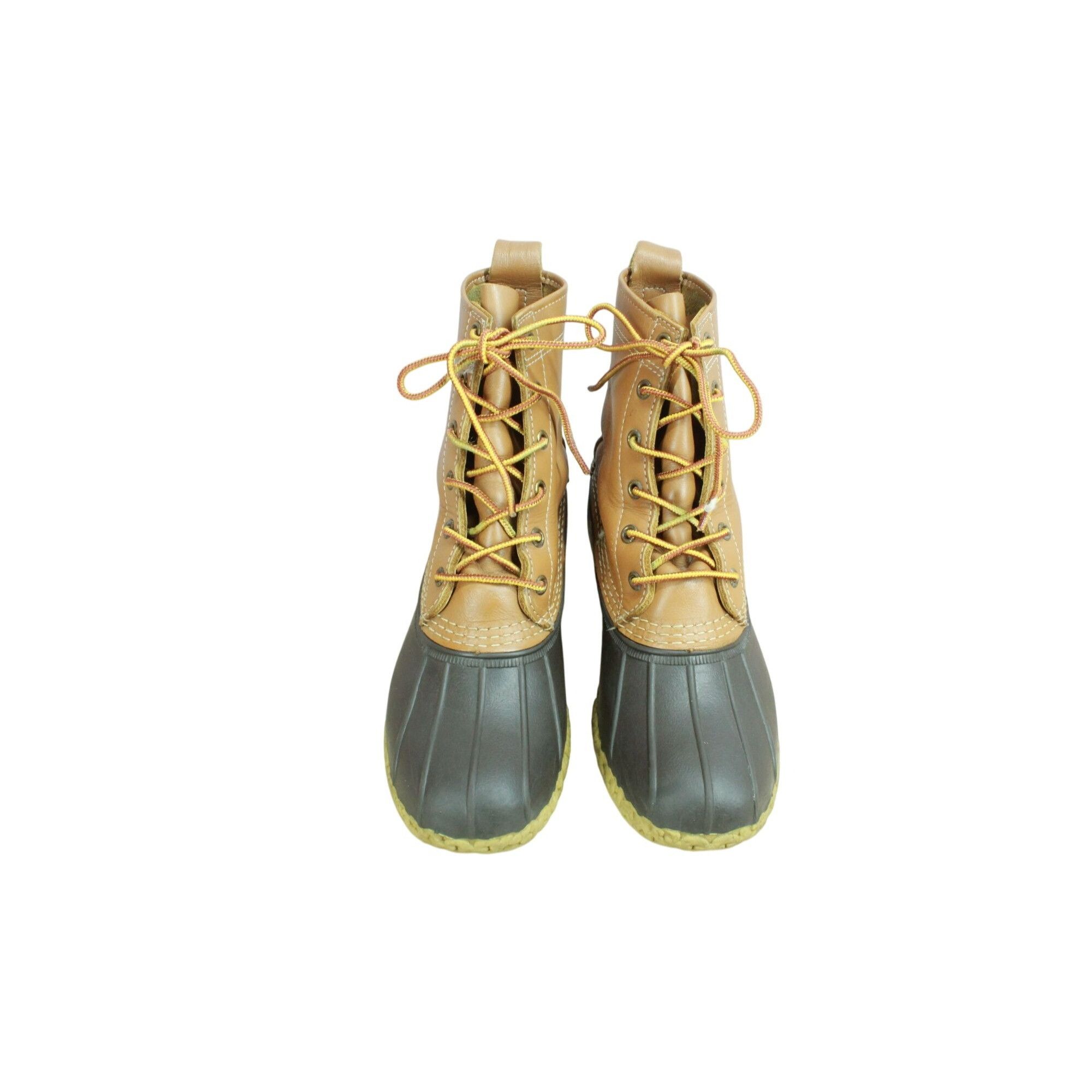L.L. Bean LL Bean Brown Leather 8" Lace Up Duck Boots Size US 7 / IT 37 - 5 Thumbnail