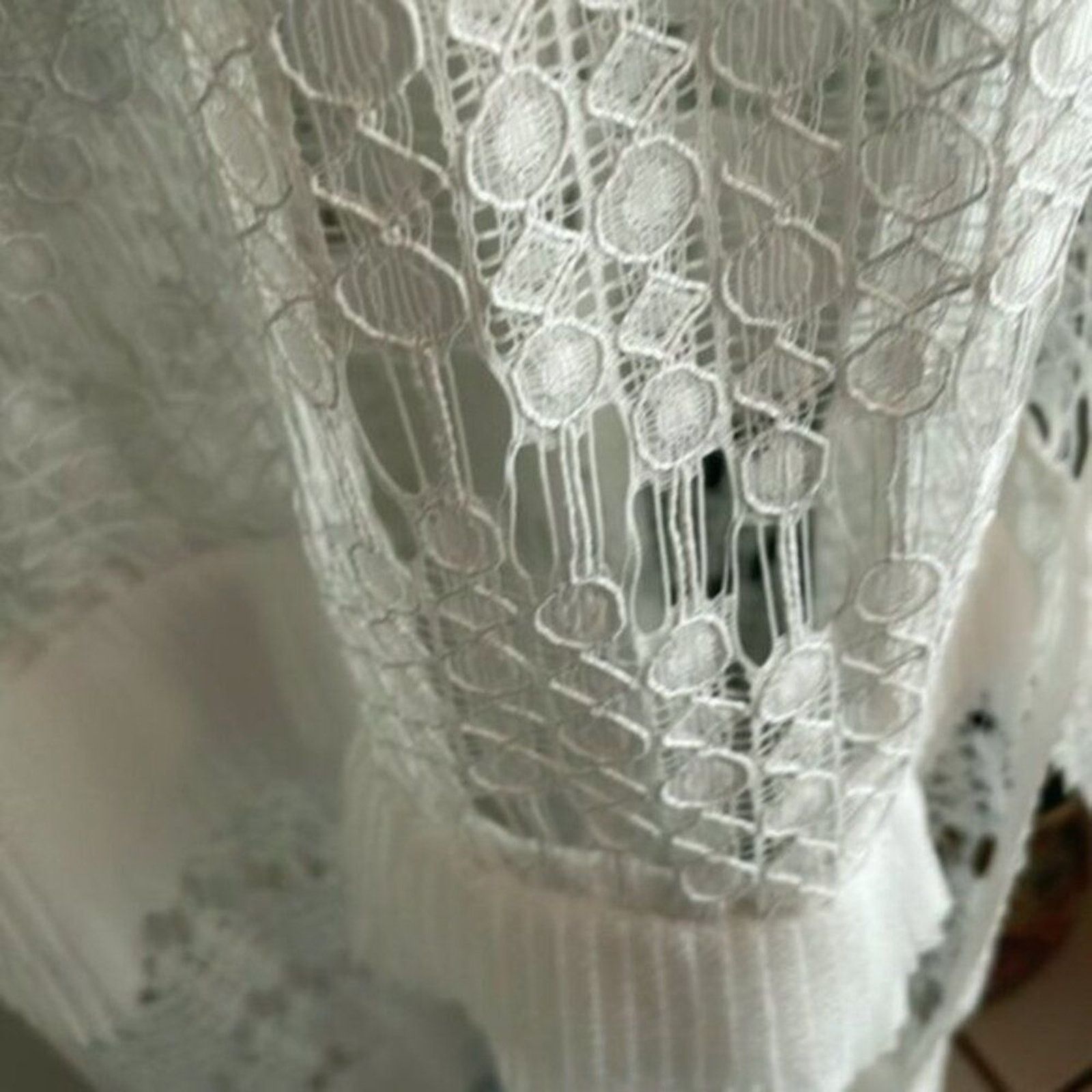 Just Cavalli Just Cavalli Dress White Lace Gown Pleated Flounce Size M / US 6-8 / IT 42-44 - 10 Thumbnail