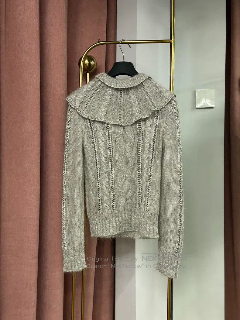 Valentino Valentino Knitted sweater with a ruffled leaf collar Size S / US 4 / IT 40 - 4 Thumbnail