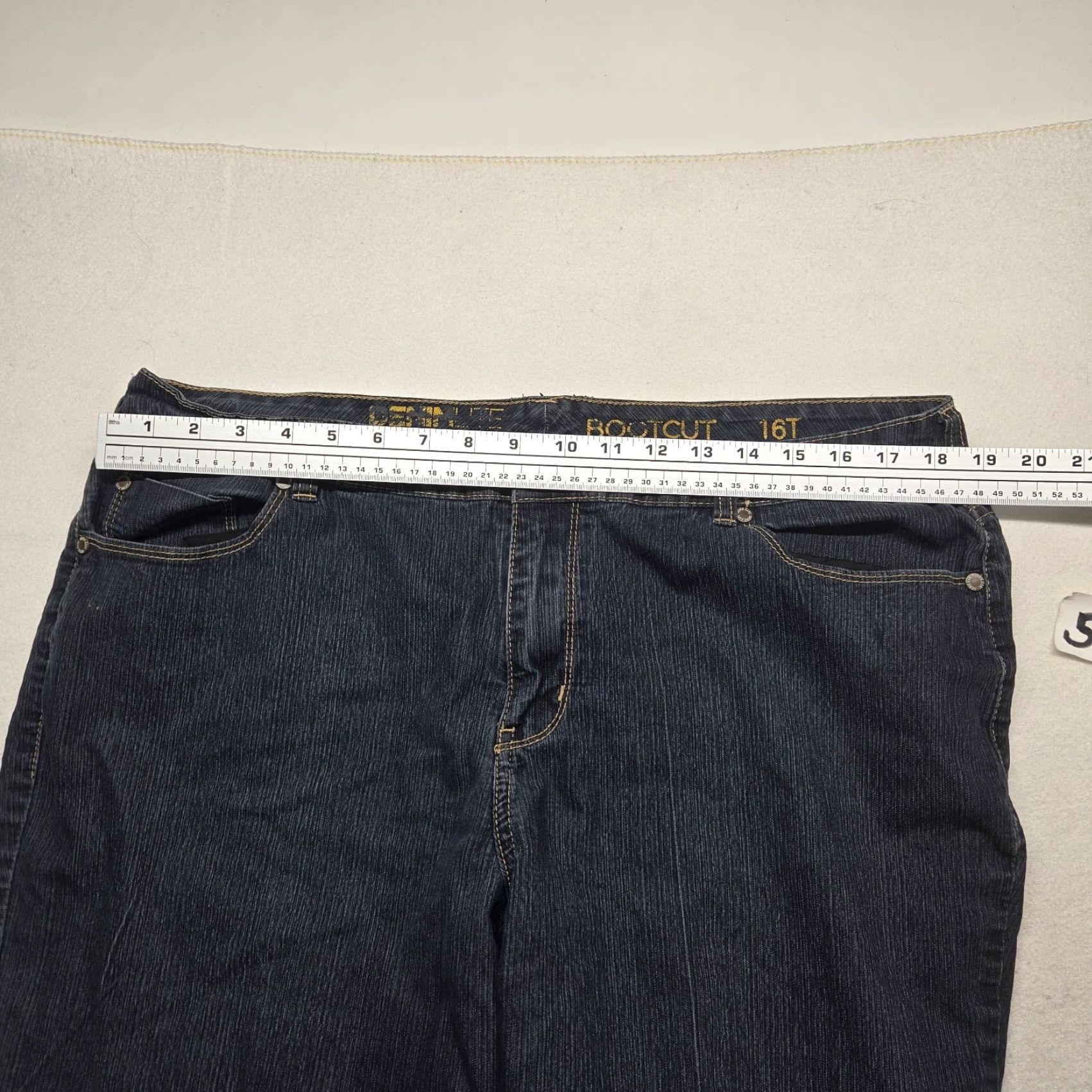 Lee Lee Jeans Women High Rise Bootcut Denim Pants Adult Size 16 Blue 5-Pocket Logo Zipper Button 90s USA Preppy Vintage: No Mens Womens Girls? Size 38" / US 16 / IT 52 - 5 Thumbnail