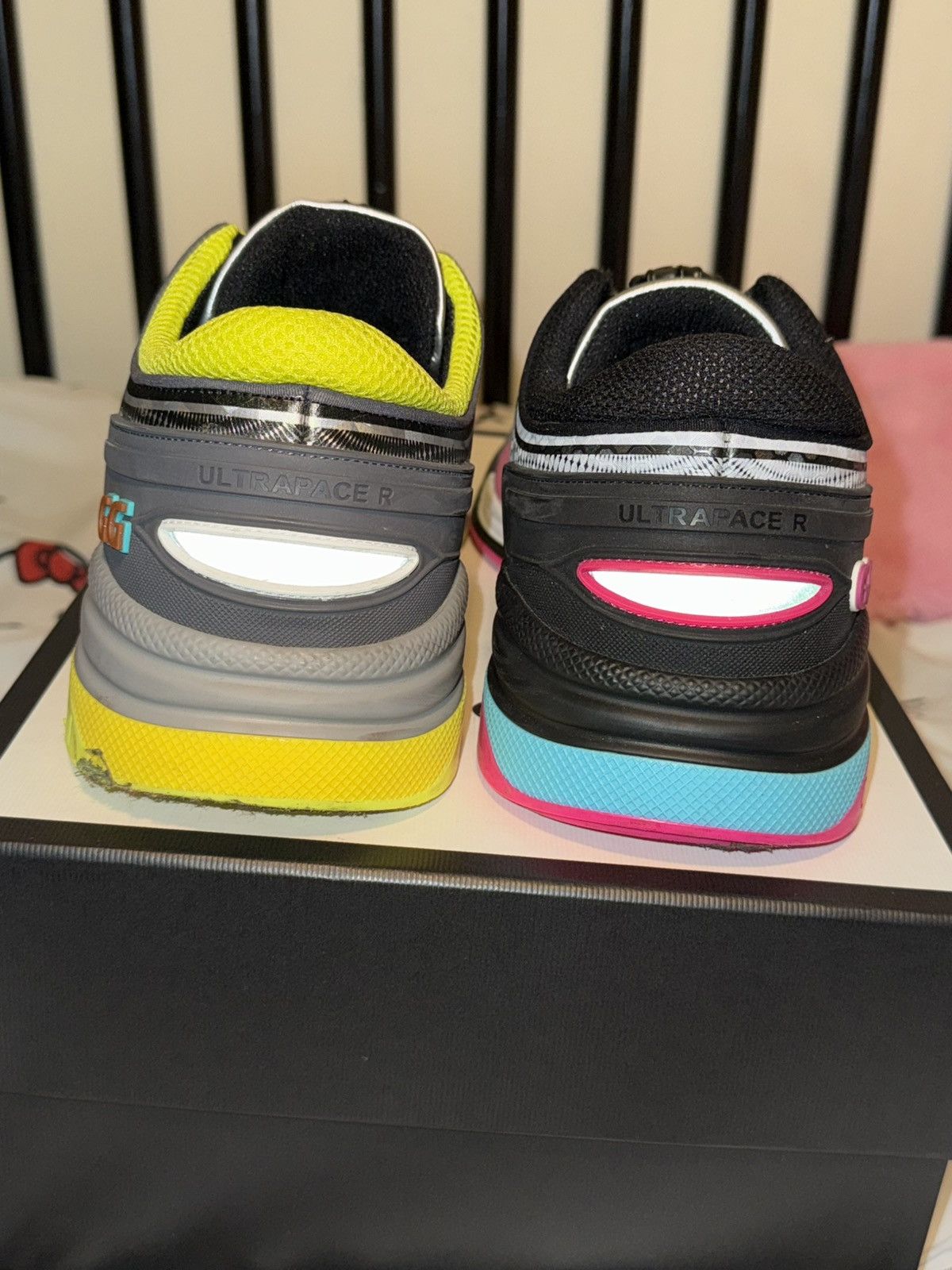 Gucci Gucci Ultrapace R 'Mismatched - Neon Pink Yellow' Size US 9 / EU 42 - 11 Thumbnail