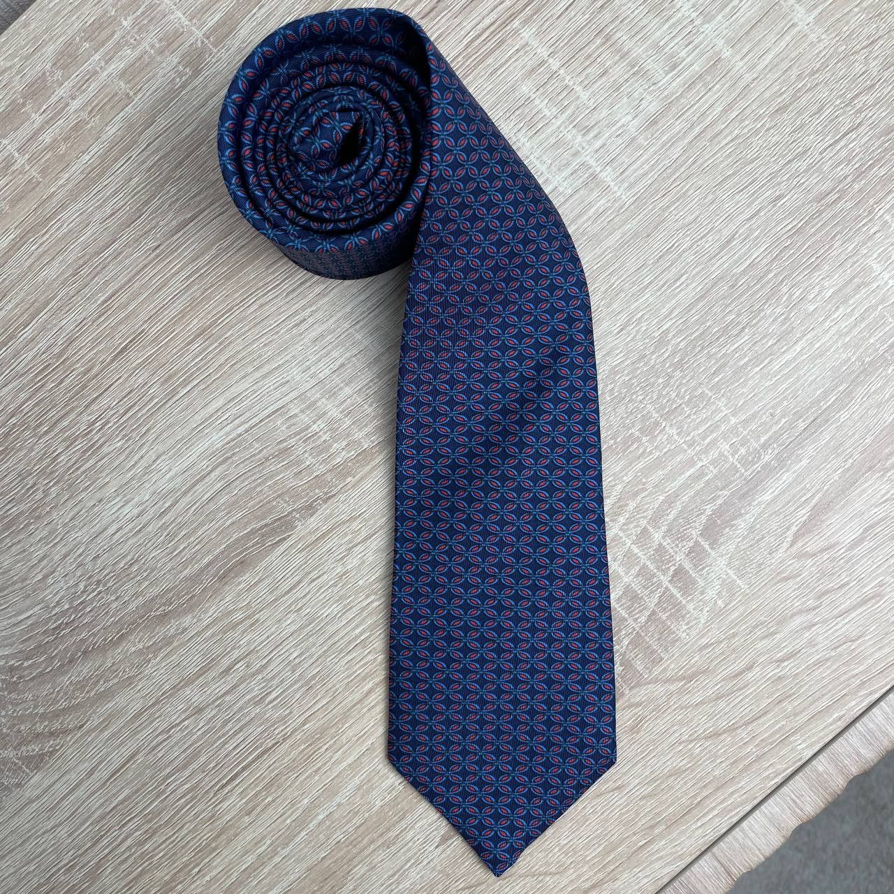 Hermes Hermes Paris Silk Tie 7064 TA Geometry Blue Size ONE SIZE - 2 Thumbnail