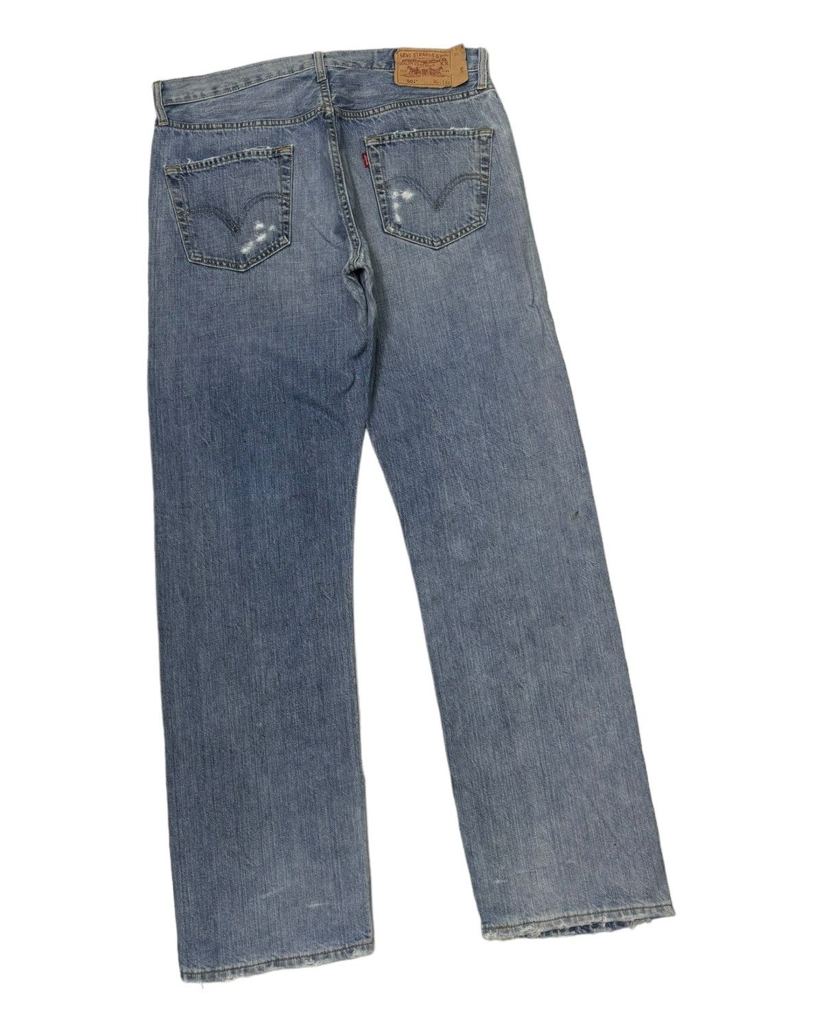 Levi's VINTAGE LEVIS 501 JAPAN BLUE WASH DISTRESS DENIM JEANS Size US 35 - 8 Thumbnail