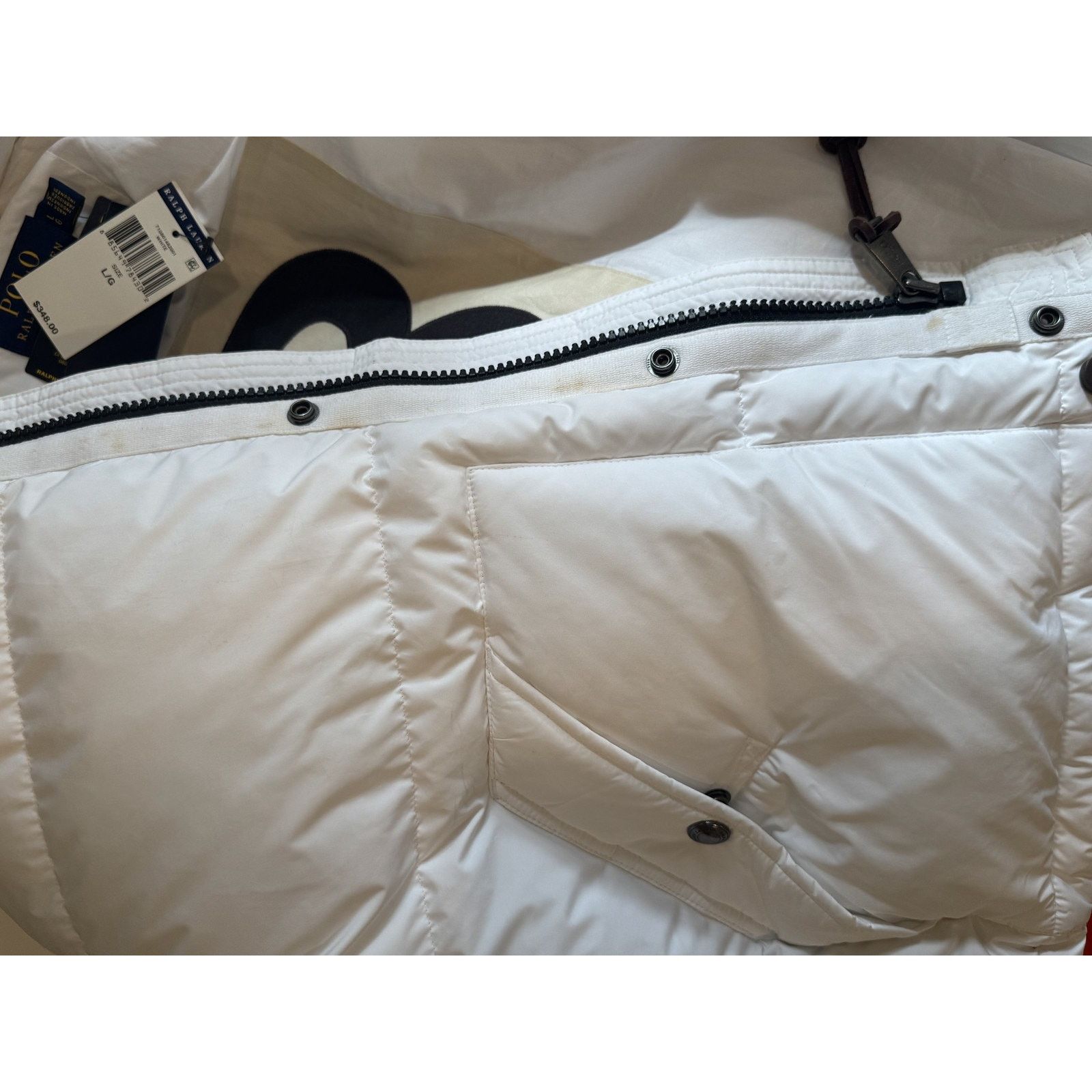 Polo Ralph Lauren Polo Ralph Lauren Puffer Jacket White Winter Parka Patch Size US L / EU 52-54 / 3 - 7 Thumbnail