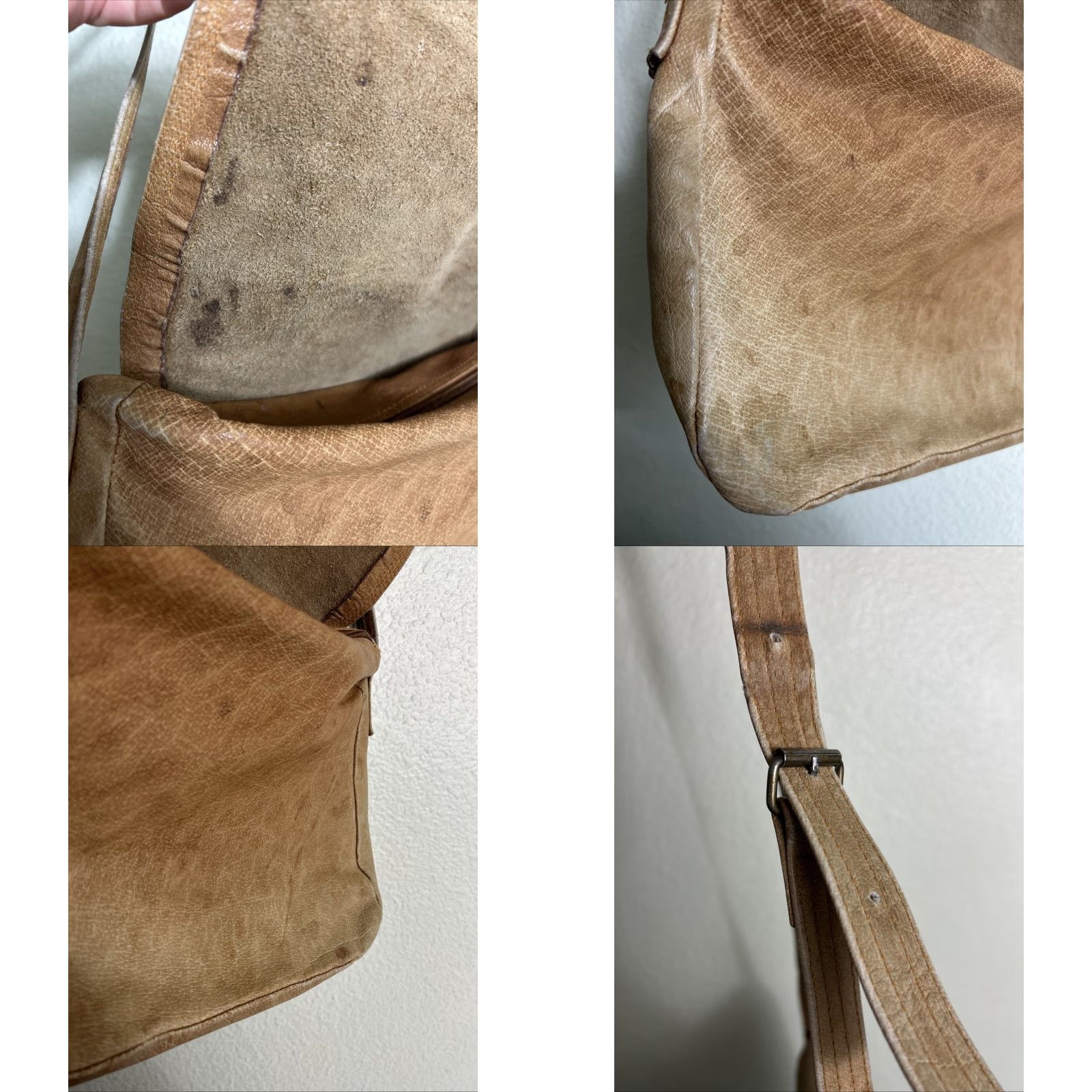 Vintage VINTAGE Unbranded Beige Leather Purse Plaid Lined Shoulder Bag 11x9x2.5 Womens Size ONE SIZE - 9 Thumbnail