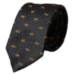 Dolce & Gabbana Black Silk Branded Logo Adjustable Men Men's Tie Size ONE SIZE - 1 Thumbnail
