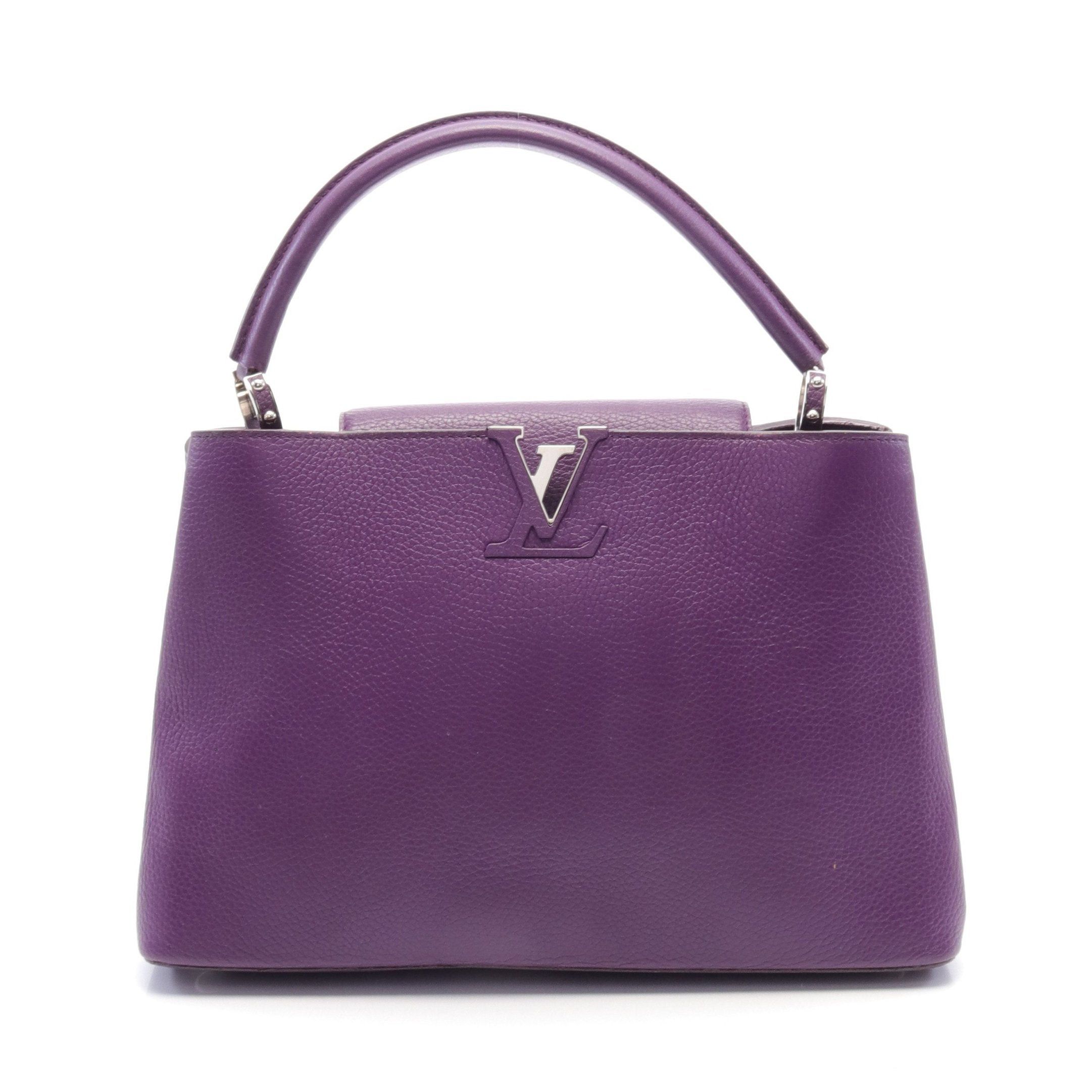Louis Vuitton Capucines Mm Violet Handbag Leather Purple