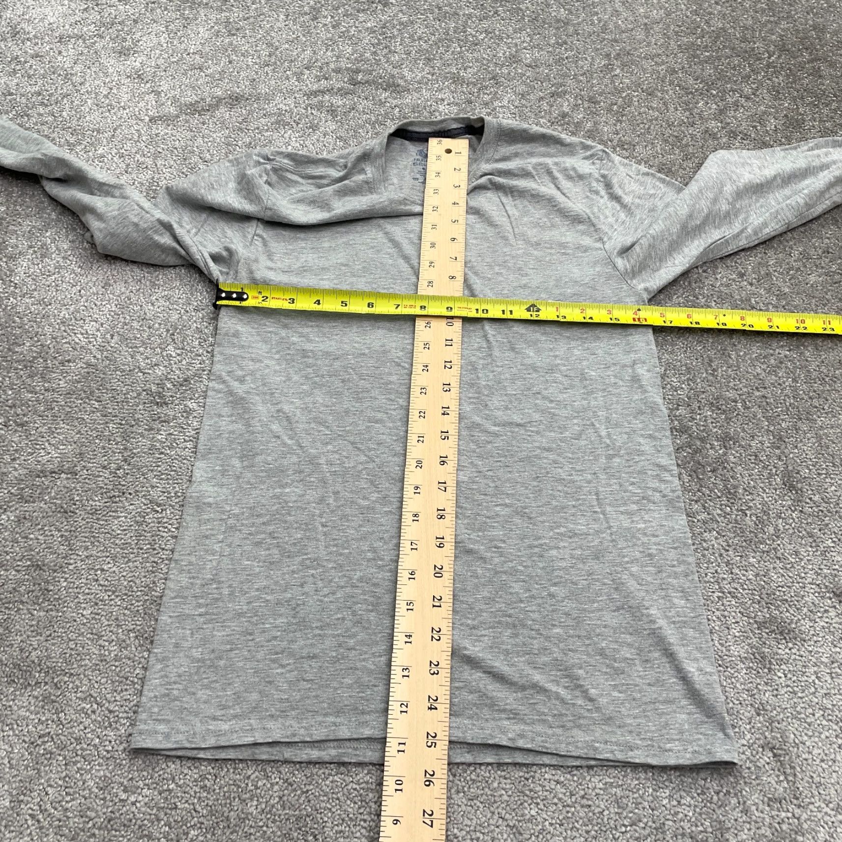 Fruit Of The Loom Fruit of the Loom Long Sleeve Shirt Unisex Small Gray Cotton Tee Classic Outdoor Size US S / EU 44-46 / 1 - 5 Thumbnail