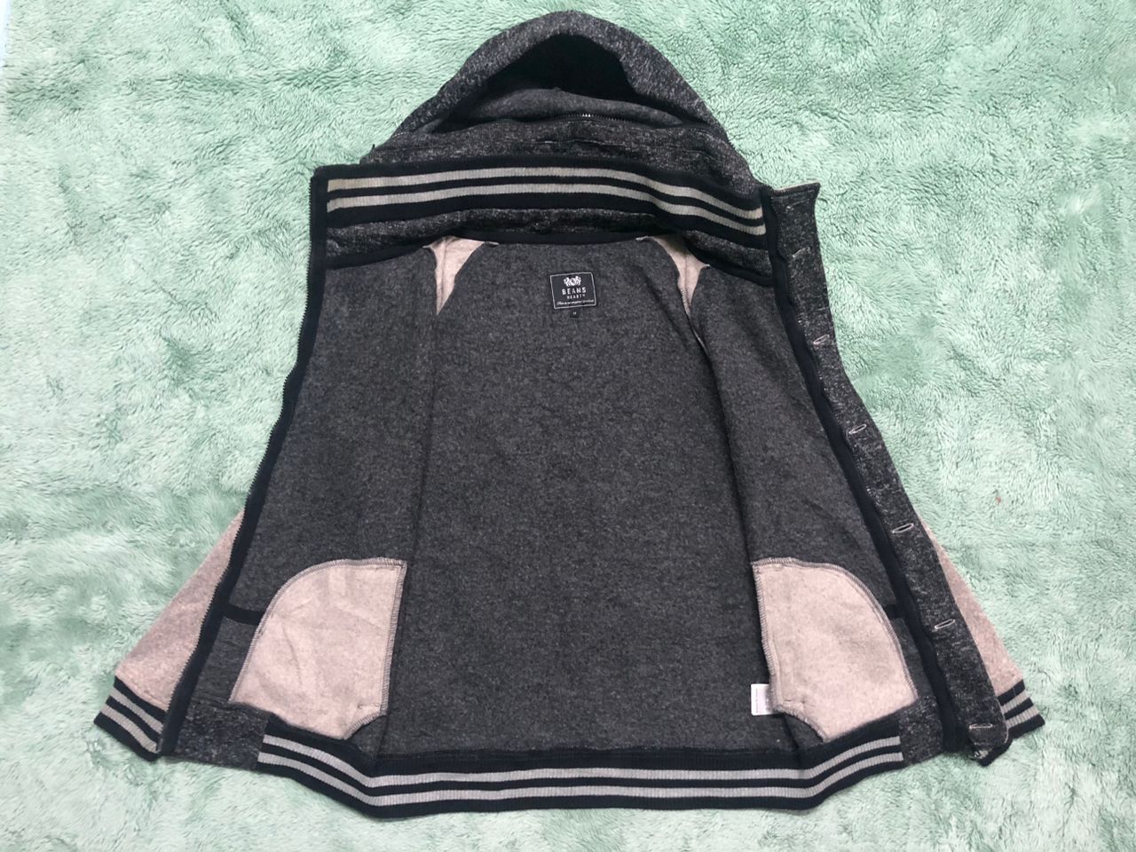 Beams Plus BEAMS HEART VINTAGE Y2K VARSITY HOODIE JACKET Size US M / EU 48-50 / 2 - 3 Thumbnail