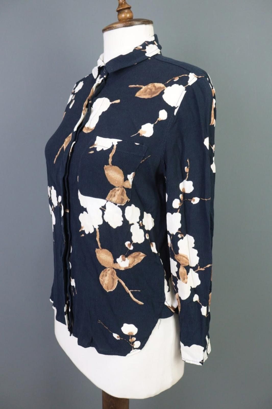 Gianni Valentino GANNI Ryder Crepe Blue Floral Shirt Top Blouse Size S Size S / US 4 / IT 40 - 7 Thumbnail
