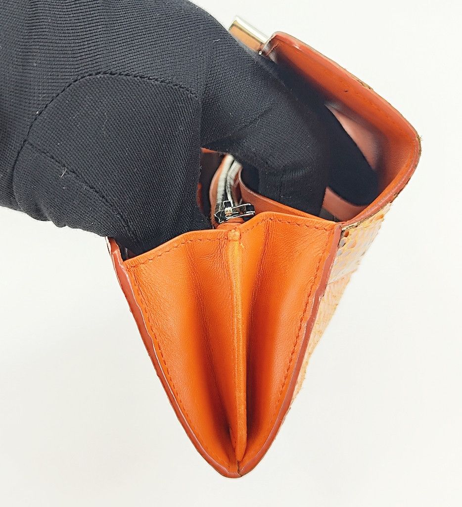 Tod's TODS snake skin orange button wallet Size ONE SIZE - 12 Thumbnail
