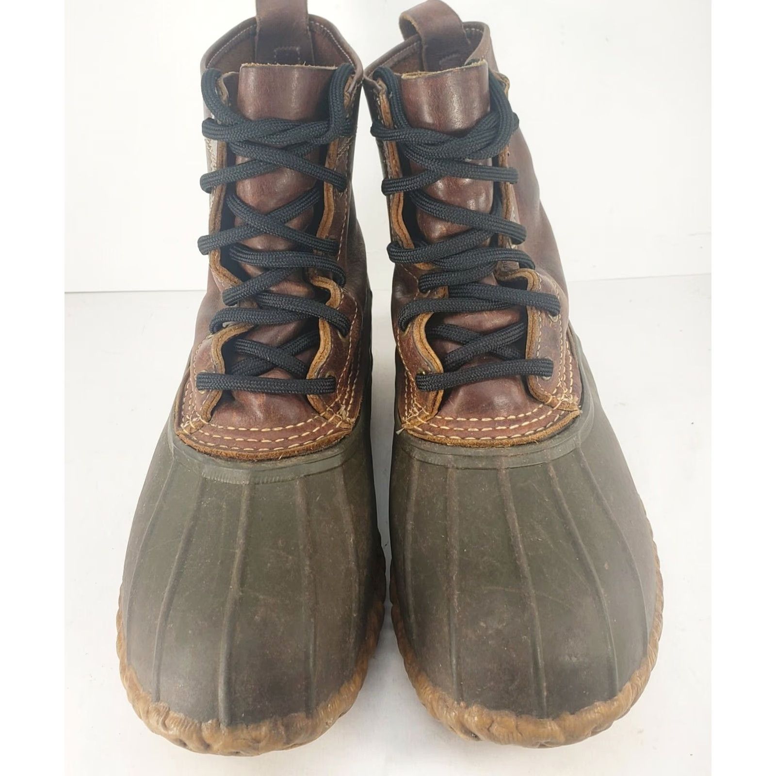 Vintage LL Bean Men’s 9W Brown Leather 8 Inch Lace Up Duck Boots Size US 9 / EU 42 - 3 Thumbnail