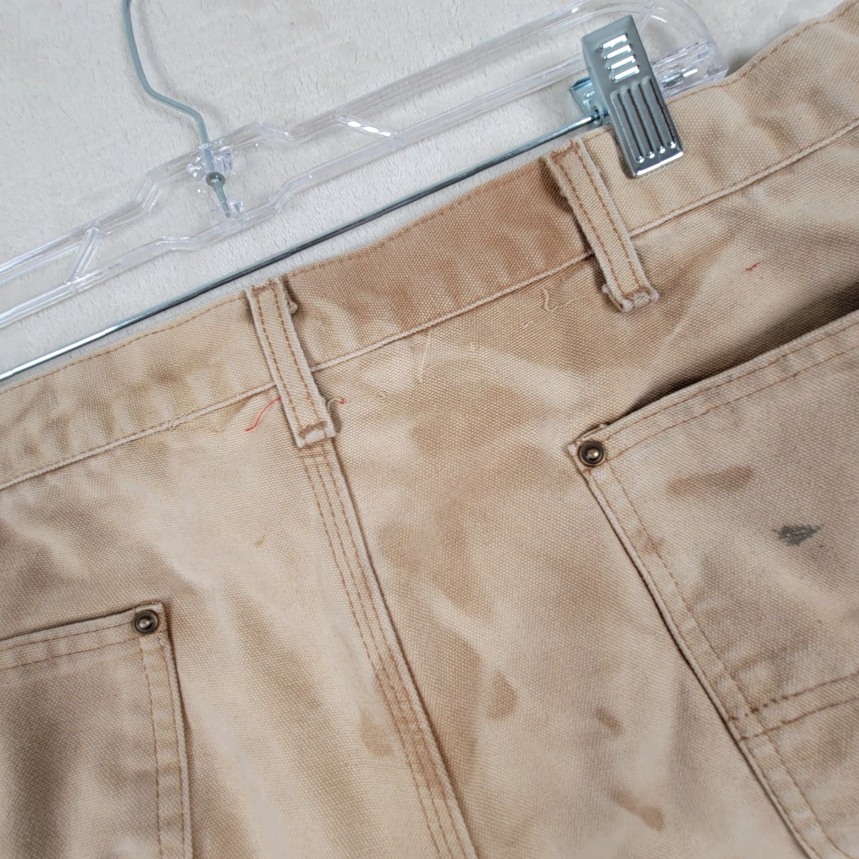 Carhartt VINTAGE Carhartt Pants Men 38x30 Double Knee Workwear Distressed Beige Duck Canvas Grunge 90s Mens Size US 38 / EU 54 - 6 Thumbnail