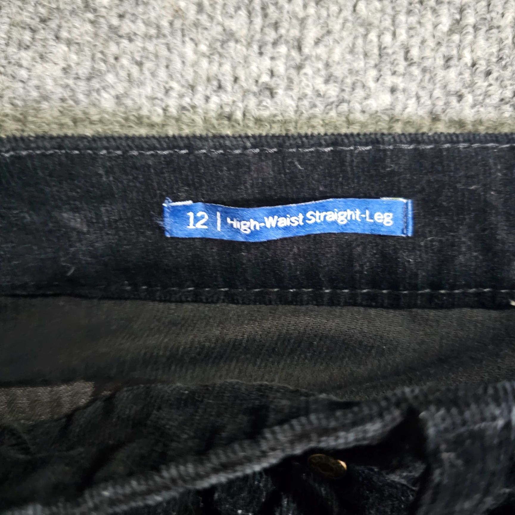 Talbots Talbots Pants Womens 12 Black Velour High Waist Straight Leg Stretch Casual Career Pants Size 24" / US 00 / IT 34 - 3 Thumbnail