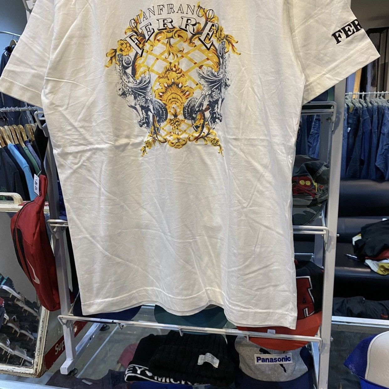 Gianfranco Ferre Vintage 1990s Gianfranco Ferre Affliction Design T-Shirt Size US L / EU 52-54 / 3 - 4 Thumbnail