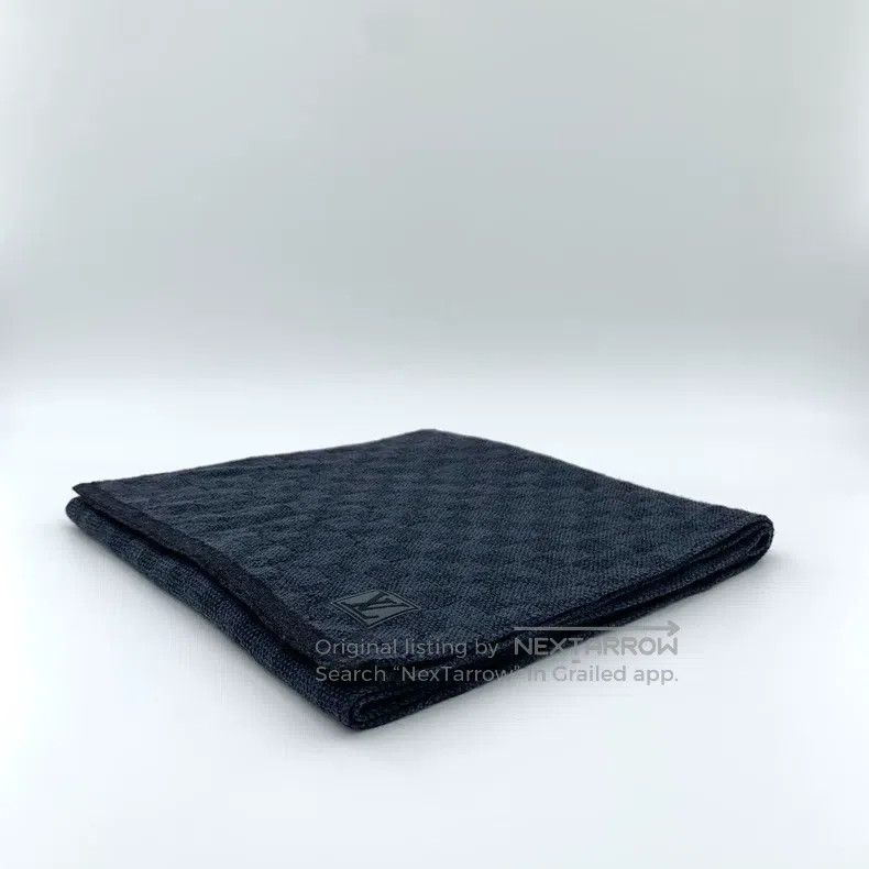Louis Vuitton Louis Vuitton Dark blue checkerboard logo embroidered wool Size ONE SIZE - 2 Thumbnail