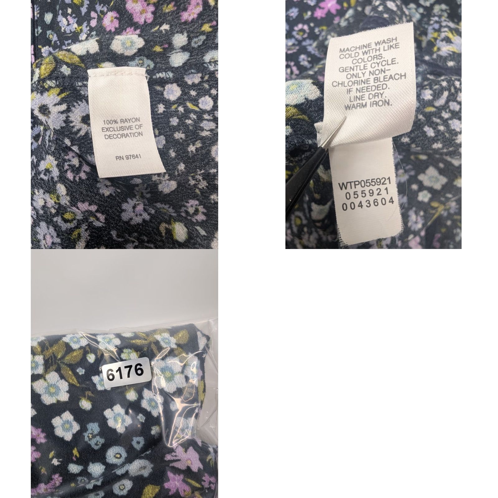 J. Jill J Jill Button Purple Floral Tunic Top Womens M Long Sleeve Boho Rayon Shirt Size M / US 6-8 / IT 42-44 - 8 Thumbnail