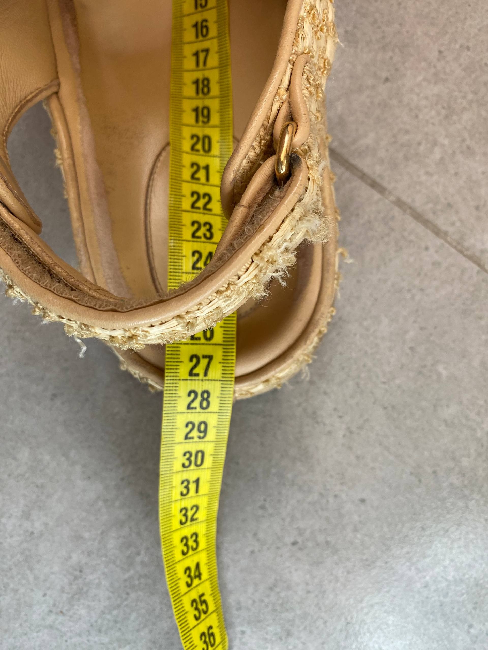 Chanel Chanel Raffia Dad Sandals with Pearl CC Logo – Beige/Gold Size US 9.5 / IT 39.5 - 9 Thumbnail