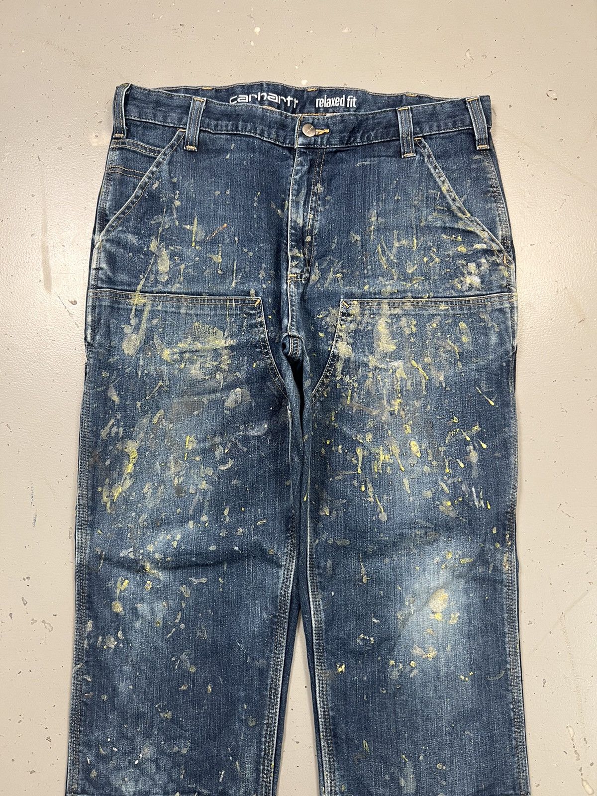Carhartt Vintage Carhartt double knee paint splatter workwear denim Size US 38 / EU 54 - 4 Thumbnail