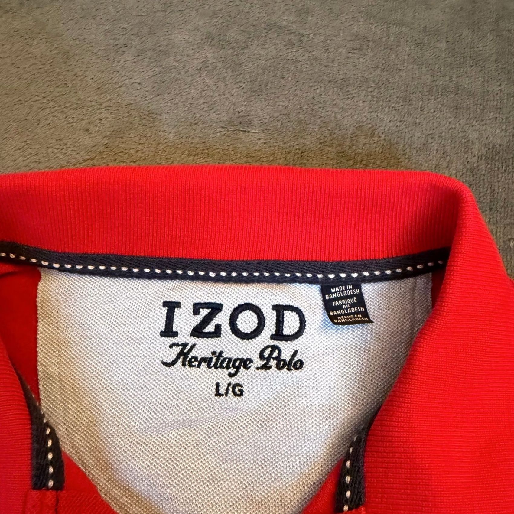 Izod VINTAGE IZOD Heritage Polo Shirt Mens Large Red Short Sleeve Cotton Pique Logo Size US L / EU 52-54 / 3 - 3 Thumbnail