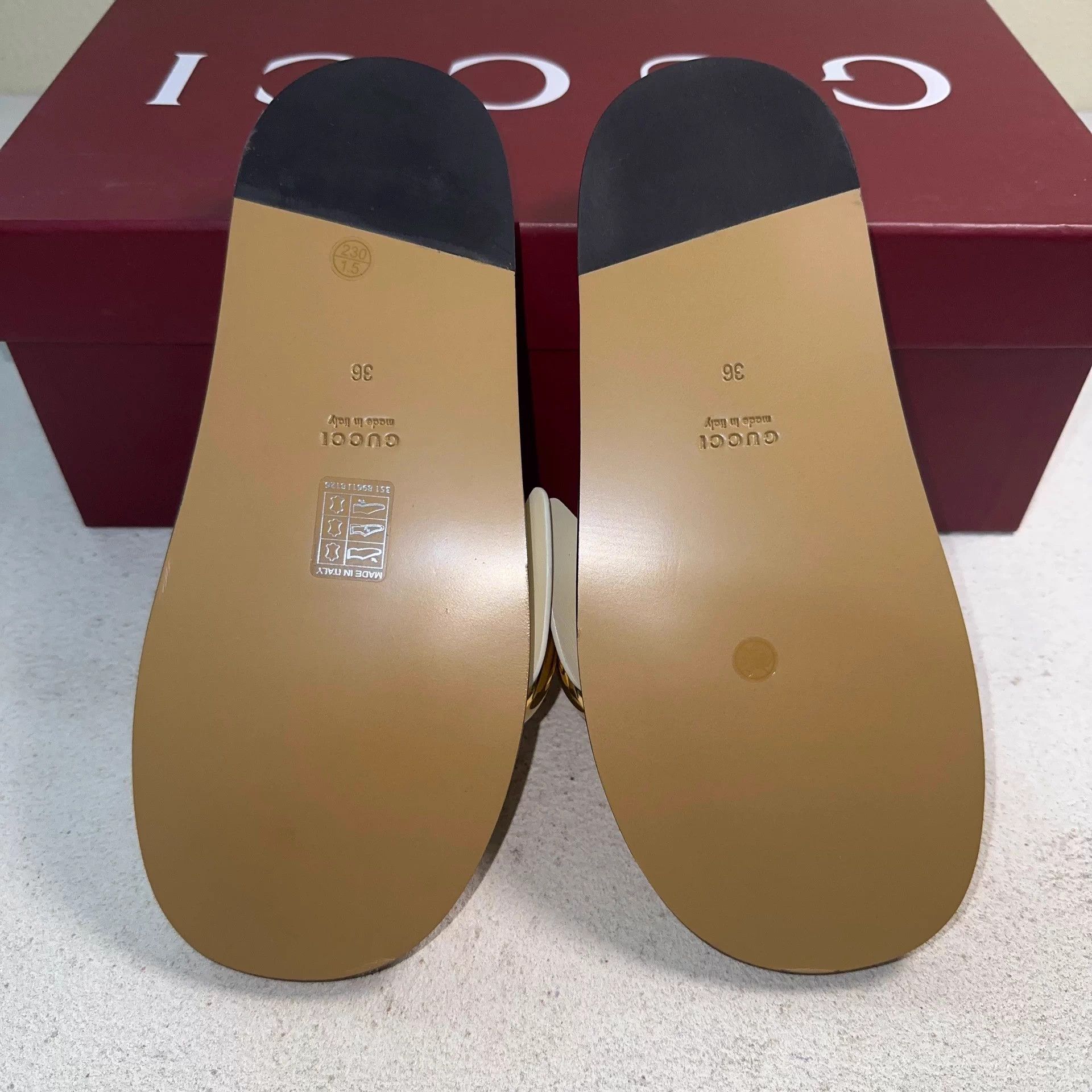 Gucci GUCCI Women's White Metal Buckle Slides 36 Size US 6 / IT 36 - 4 Thumbnail