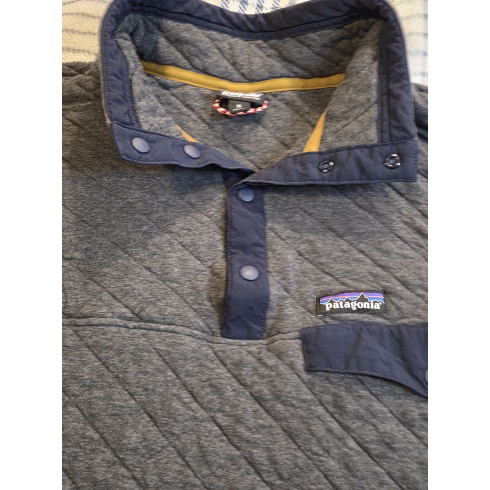 Patagonia Patagonia Quilt Snap T Pullover Organic Cotton Diamond Quilt Charcoal Gray XL Jacket Mens Size US XL / EU 56 / 4 - 6 Thumbnail