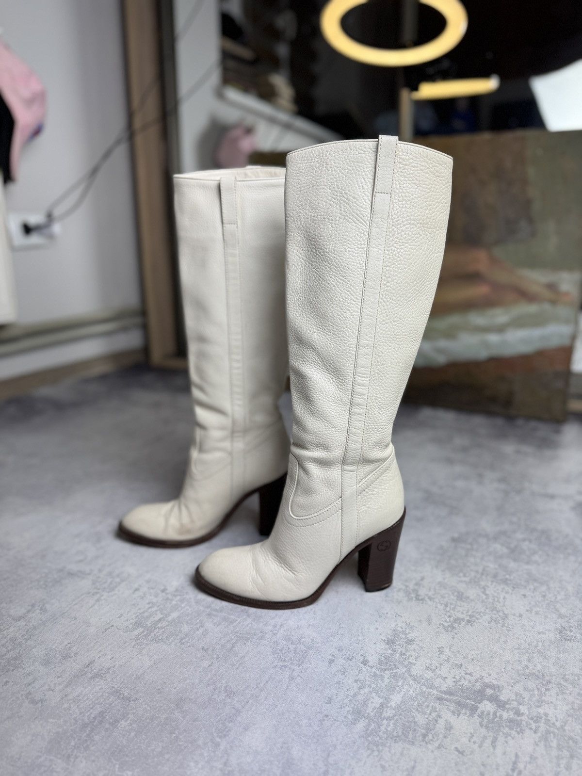 Gucci Gucci Designer Rare Cowboys Leather High Vintage Heels Boots Size US 6 / IT 36 - 1 Thumbnail